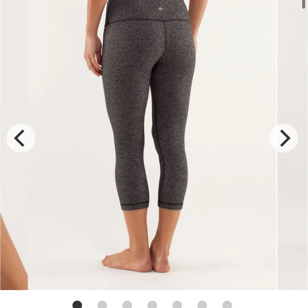 LS Scuba TOP & BOTTOM SET Lululemon herringbone black crop wunder under - Picture 3 of 8